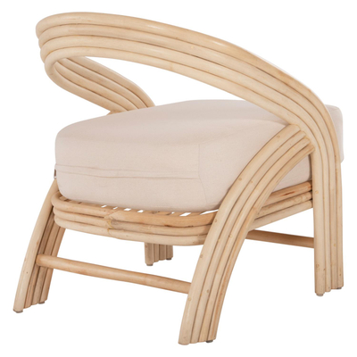Karrige Donita rattan natyral jastëk i bardhë 67×74×78 cm (HM9838), bardhë