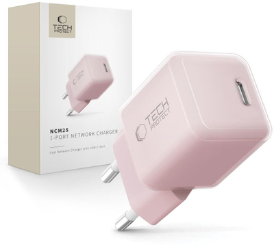 Karikues muri Tech-Protect NCM25, USB C PD 25W, portë USB C, rozë