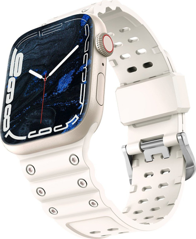 Rrip ore Hurtel Triple Protection për Apple Watch SE 8 7 6 5 4 3 2 1, 41 40 38mm, bezhë