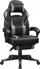 Karrige gaming rrotulluese Songmics, me mbajtëse këmbësh, jastëkë ergonomikë, e zezë me gri