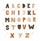 Sticker mural SIPO Alphabet Boho, 70 x 73 cm, alfabet dekorativ, bezhë shumëngjyrëshe