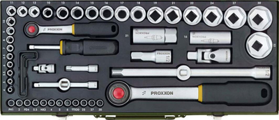 Set çelësash PROXXON 1/4" 1/2" (PR23040), 55 copë