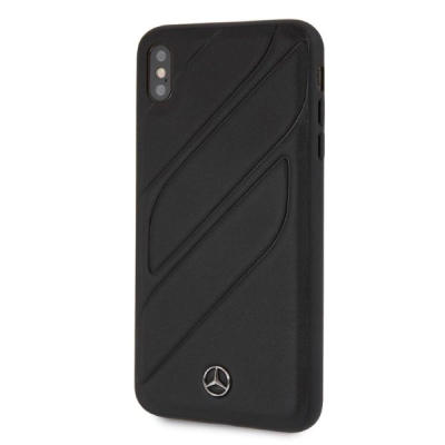 Kapak telefoni Mercedes MEHCI65THLBK, për iPhone Xs Max, lëkurë, i zi
