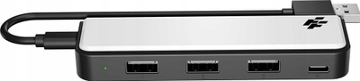 USB hub Flashfire AHUB155 për PS5, 1x USB C, 3x USB A, i bardhë