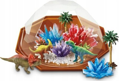 Set lodër shkencore 4M Dino Crystal Terrarium 403926, rrit kristale, me dinosaurë, shumëngjyrësh