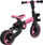 Biçikletë 3n1 për kalamaj SporTrike Happy Bike, me shtytëse që rregullohet, rrota me profil, rozë