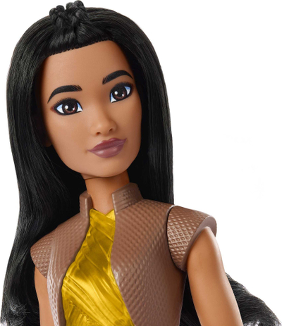 Kukull Disney Princess Raya Fashion Doll, me aksesorë, flokë të zinj
