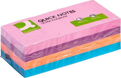 Q-Connect Rainbow Brilliant Pad, 38x51 мм, 100 Листови, Различни Бои