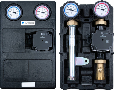 Grup pompë ngrohje Afriso Primotherm K 180-1 Grundfos, pompë elektronike UPM3S AUTO 25-60, izolim termik, gri