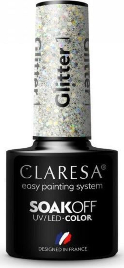 Gel për thonj Claresa Soak Off UV / LED, me shkëlqim, 1.5g