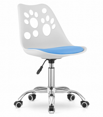 Karrige rrotulluese LEOBERT Swivel Chair Print, 61x41x52 cm, me ngritje-ulje, bardh e blu