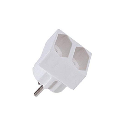 Adapter prizë i dyfishtë Bachmann B921.271, 230V, 2 dalje, i bardhë