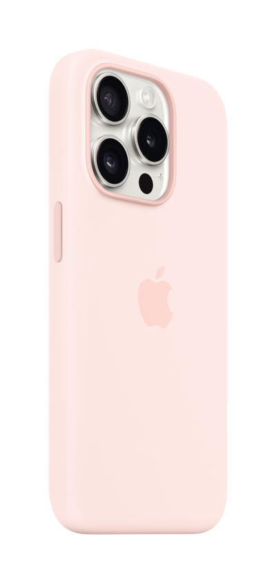 Маска Apple за iPhone 15 Pro Silicone Case со MagSafe, Light Pink