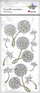 Kristale vetëngjitëse dekorative Dandelions, set me 10 copë, me lule, ngjyrë ari dhe e bardhë