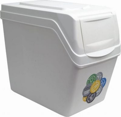 Set me kosha të mbeturinave Prosperplast (CEN-73067), 4 x 20 l, i bardhë 