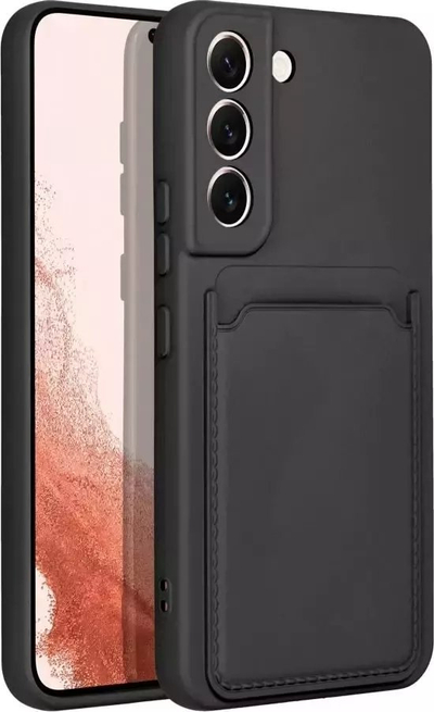 Kuti telefoni Forcell Samsung Galaxy A53 5G, silikon i butë, me vend për karta, e zezë