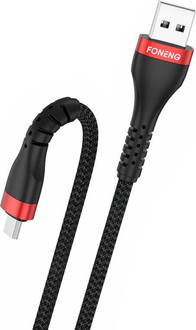 Kabllo USB në Micro USB Foneng X82, 3A, 1m, e zezë