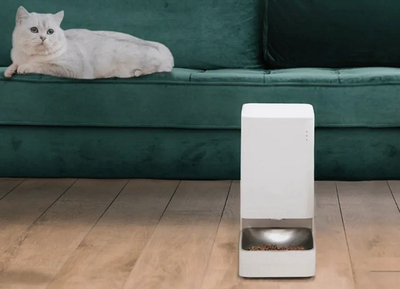 Ushqyes automatik Xiaomi Smart Pet Feeder, kontroll nga telefoni, depo e mbyllur, i bardhë