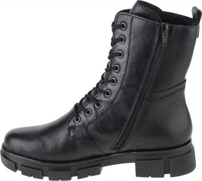Çizme Rieker me lidhëse, material sintetik, me lidhëse edhe me zinxhir, të zeza