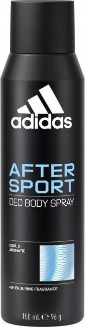 Dezodorant sprej trupi Adidas After Sport, 48 orë, 150 ml, i zi