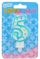 Qiri dekorativ Godan Number Candle 5, 7.5 cm, me pika, shumëngjyrësh