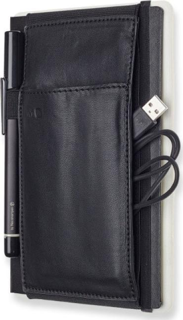 Rrip veglash Moleskine Classic Large Tool Belt, për bllok shënimesh të madh, material vegan, i zi