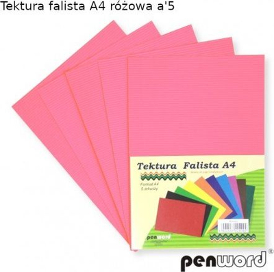 Karton i valëzuar Penword A4, 5 fletë, rozë