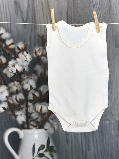 Bodi bebe Nanaf Organic Basic, pambuk organik, me rripa, ngjyrë natyrale