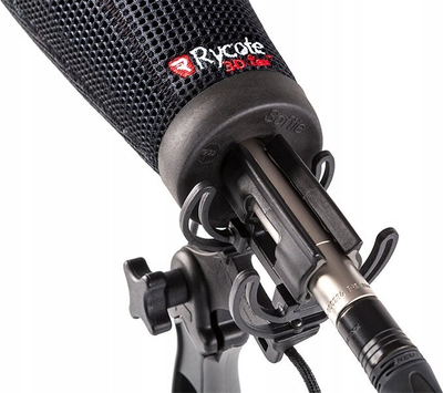 Mbajtëse mikrofoni Rycote Softie Duo-Lyre Mount, pistol grip i rehatshëm, diametër 19-34mm, e zezë