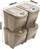 Set kosash riciklimi SORTIBOX ECO WOOD Naturo, 4x25L, plastike me dru, bezhë
