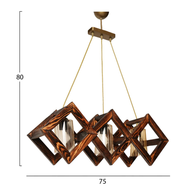 Llambë tavani dru arre + ar 75×28×80 cm (HM7513.01)