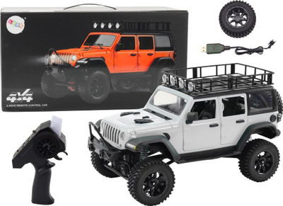 Makina lodër me telekomandë RC Off-Road 4x4, 2.4G, bateri rimbushme, gri