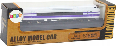 Model tren koleksionues metalik 1:48, 15 cm, i bardhë vjollcë