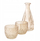 Set mbajtëse qirinjsh Boltze Home Cherin, 3 copë, xham, beige
