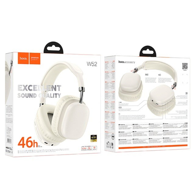 Kufje pa tela Hoco, Bluetooth 5.4, 40mm HiFi, 46 orë, të zeza