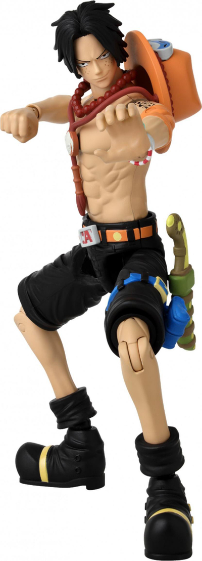 Figurinë Bandai One Piece Anime Heroes Portgas D. Ace, artikuluese, me duar të këmbyeshme, shumëngjyrëshe