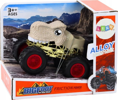 Makine lodër dinosaur off road, me rrota të mëdha gome, bezhë