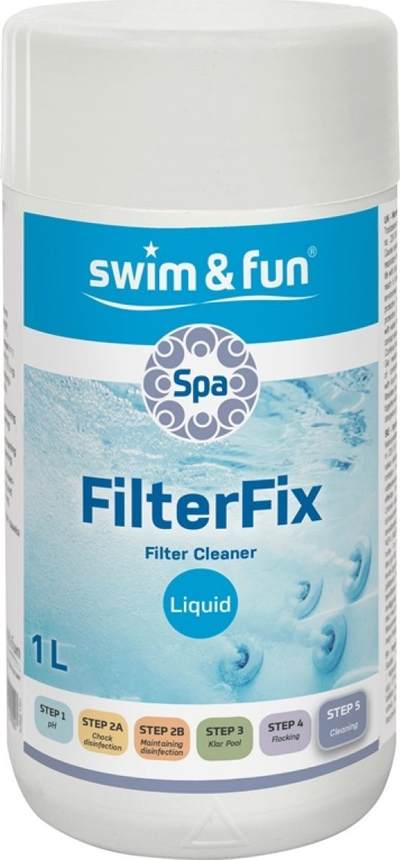 Solucion pastrimi Swim &amp; Fun Spa FilterFix, 1L, për filtra spa dhe pishine