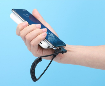 Kabllo USB Manhattan 356220, USB-A në USB-C, spiral, e zezë