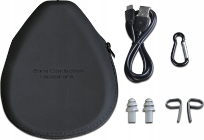 Kufje pa tela Lenco HBC-200GY, bone conduction, Bluetooth 5.0, të zeza