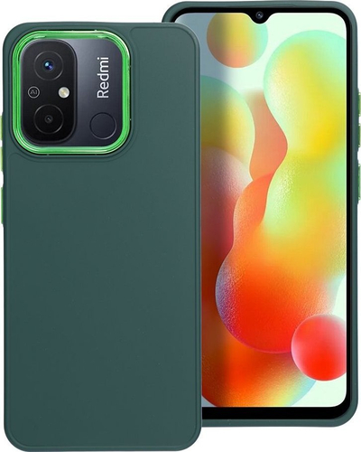 Mbrojtëse telefoni Tok Frame Case Xiaomi Redmi 12C, TPU i butë, kornizë e fortë, jeshile