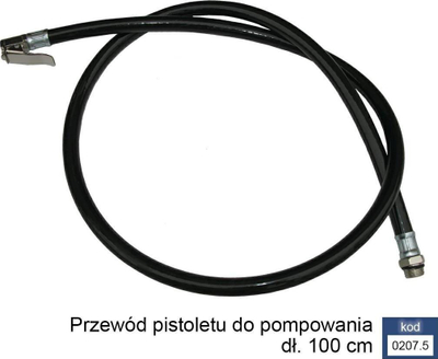 Zorrë pistoleti Adler MAR0207.5, 100 cm, lidhje 1/4", e zezë