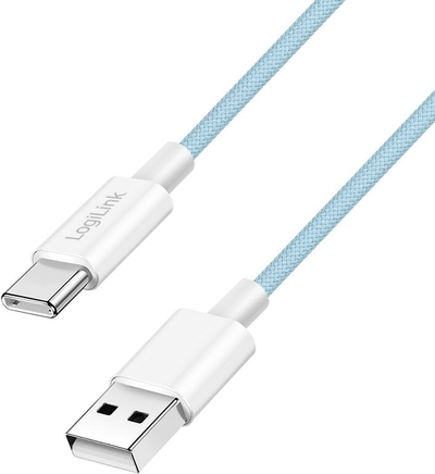 Kabllo USB LogiLink USB 2.0 Type C në USB A, 60W, 1m, blu