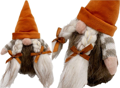 Figurë dekorative Saska Christmas GNOME, 15cm, vajzë, e kuqe gri
