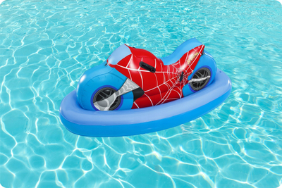 Motor pishine Bestway Marvel Spider Man Ride On, 170 x 84 cm, për kalamaj 3+, blu e kuqe