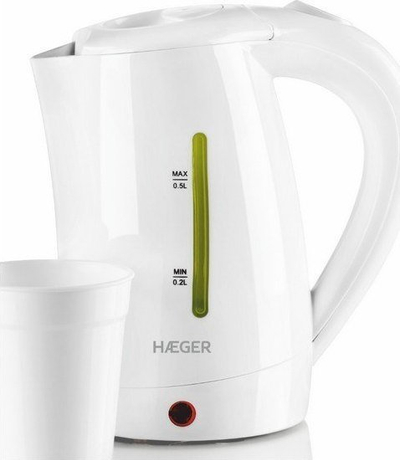 Shkumës uji Haeger Travel, 0.5L, 1100W, i bardhë