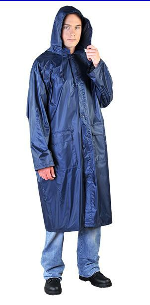 Pallto shiu Raincoat XXL, PVC poliester, me kapuç, blu