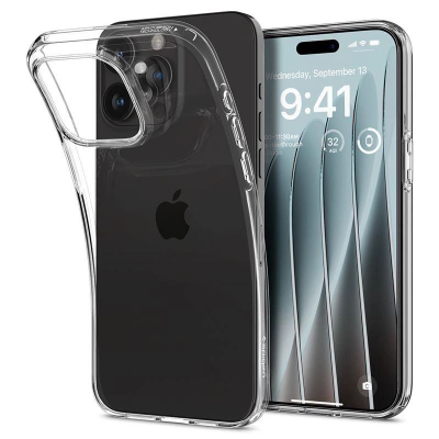 Mbrojtëse telefoni Spigen Crystal Flex për iPhone 15 Pro Max, xhel fleksibël, transparente