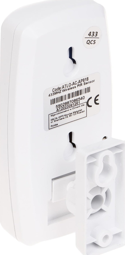 Бежичен детектор на движење ATLO AC-AP818, PIR, за внатрешни простории, бел