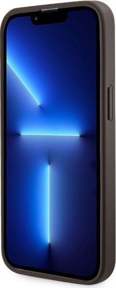 Kapak telefoni Guess 4G Printed Stripes MagSafe për iPhone 13 Pro Max, hardcase, lëkurë ekologjike, kafe
